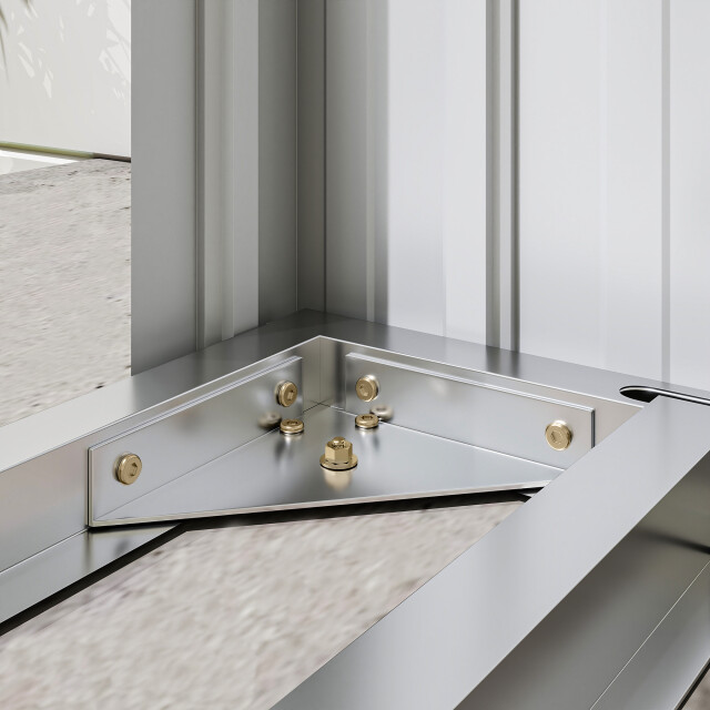 4goodz Houtopslag gegalvaniseerd staal met schuin dak – 66x213x150 cm - 3309715 large