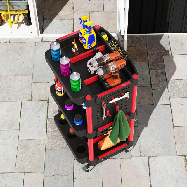 4goodz Gereedschapswagen met 3 niveaus 2 zijhandvatten 10 haken 3309712 large
