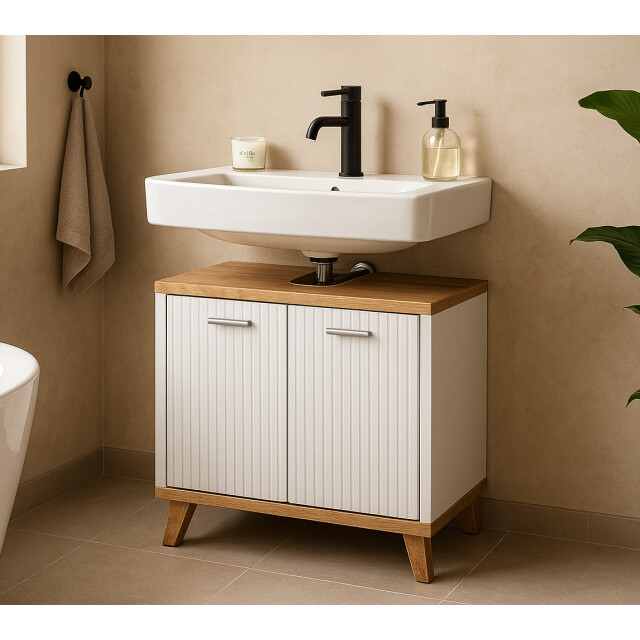 Badplaats Wastafel onderkast colima 60 x 28 x 54 cm met wit - 3180949 large