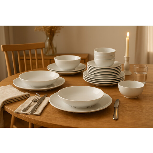 Luzzo ® base serviesset 6 persoons met pastaborden 24 delig - 3047572 large