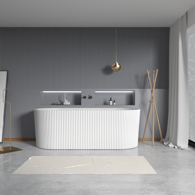 Badplaats Ligbad havana 170 x 80 x 58 cm half vrijstaand bad hoogglans 3181087 large