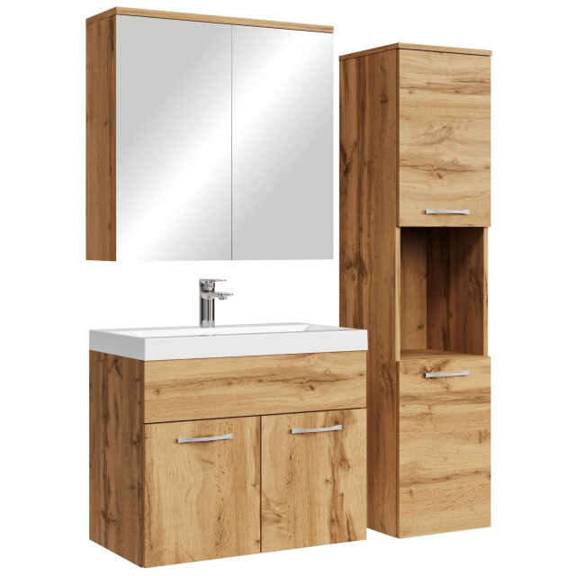 Badplaats Badkamermeubel set montreal 60 cm - badmeubel met spiegelkast 3181067 large