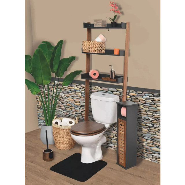 4goodz Toiletrolhouder met toiletroldispenser acaciahout- 18x18x75 cm 3202647 large