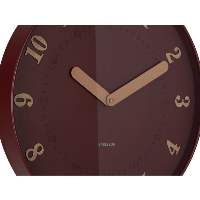 Karlsson wandklok amena bordeaux- Ø40cm 3259520 large
