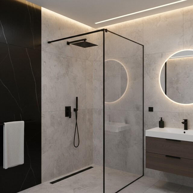 Luzzo ® regendouchekop extra platte hoofddouche vierkant rvs Ø25 cm douchekop 3047888 large