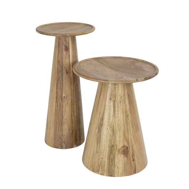 Hoyz bijzettafel cone set-2 massief acacia naturel 3208043 large