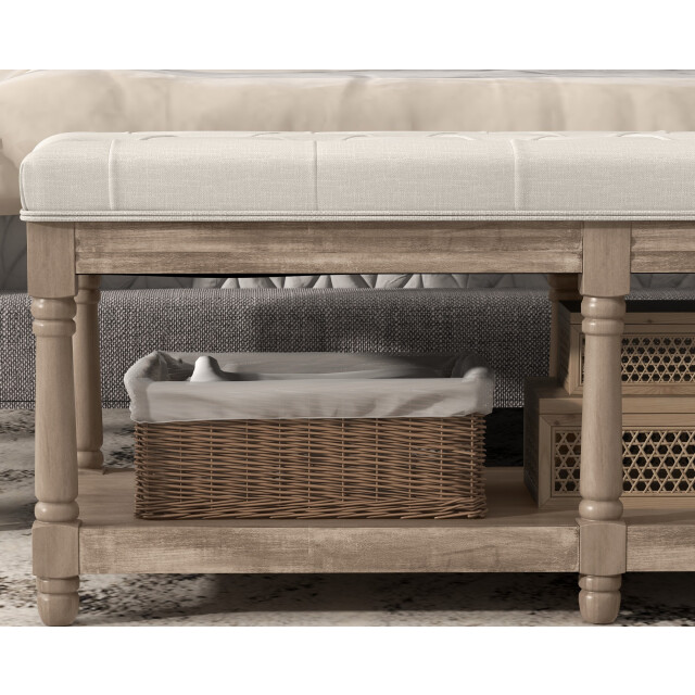 Homcom Schoenenbank met opbergruimte 115x40x48cm wit 3307626 large