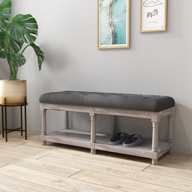 Homcom Schoenenbank zitbank met opbergruimte 115x40x48cm - 3307625 large