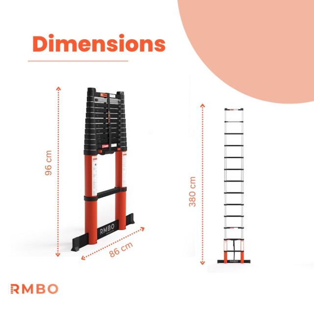 RMBO ® professionele telescopische ladder 3,8m 3188063 large