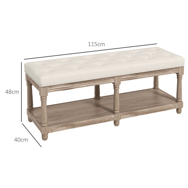 Homcom Schoenenbank met opbergruimte 115x40x48cm wit 3307626 large