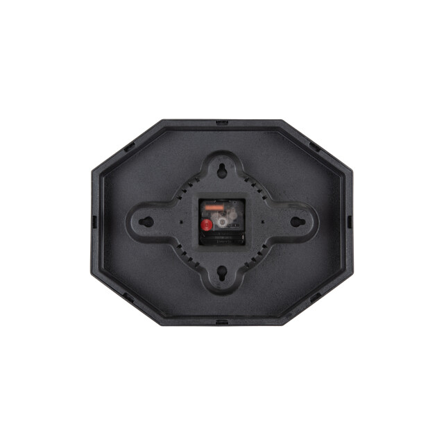 Karlsson wandklok modern factory octagon black & bright red 3259437 large