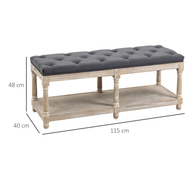 Homcom Schoenenbank zitbank met opbergruimte 115x40x48cm - 3307625 large