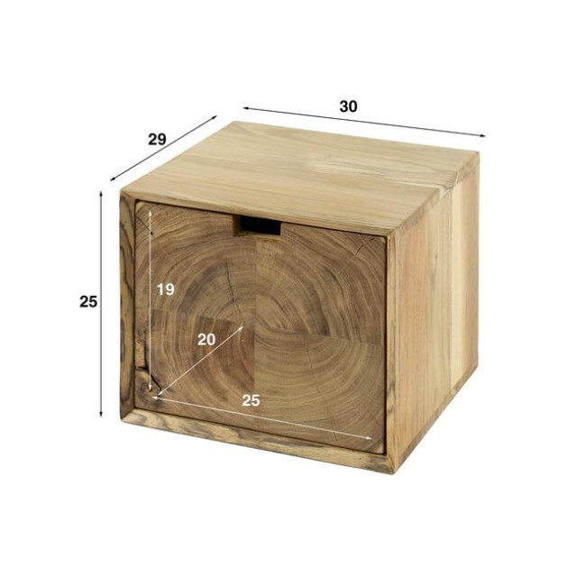 Hoyz nachtkastje block zwevend 1 lade massief acacia naturel 3208039 large