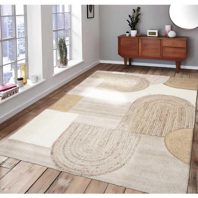 Velaar Outlet jaipur japandi design vloerkleed 50% jute/50% wol creme - 3309734 large