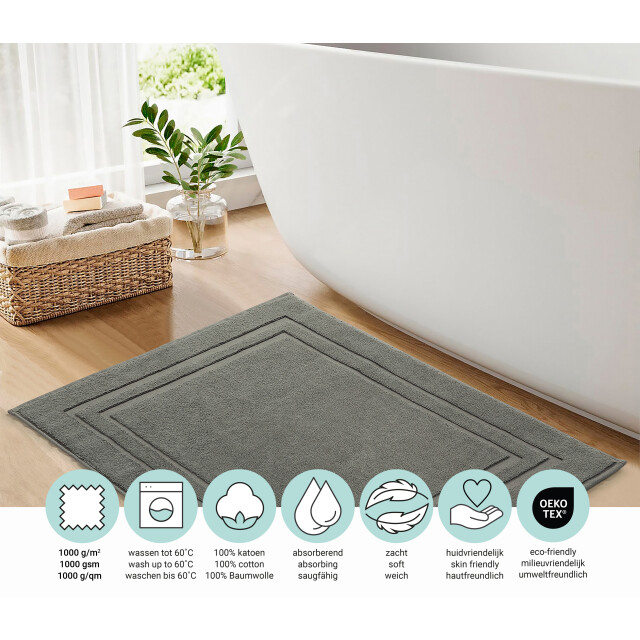 DoubleDry Hotel badmat 50 x 80 cm – 100% katoen – zacht en absorberend – 3286651 large