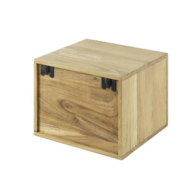 Hoyz nachtkastje block zwevend 1 lade massief acacia naturel 3208039 large