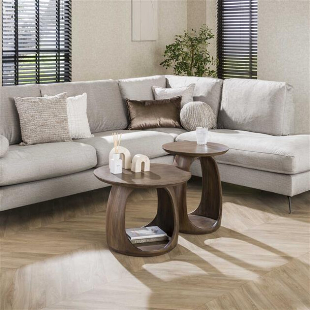 Hoyz bijzettafel flow solid s massief acacia glaze brown 3208037 large