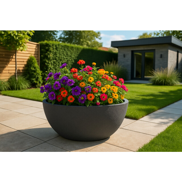 4gardenz ® stone plantenbak ovaal 69x39x29 cm steen 3047522 large