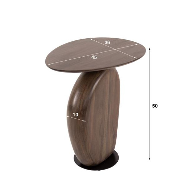 Hoyz bijzettafel art solid massief acacia glaze brown 3208036 large