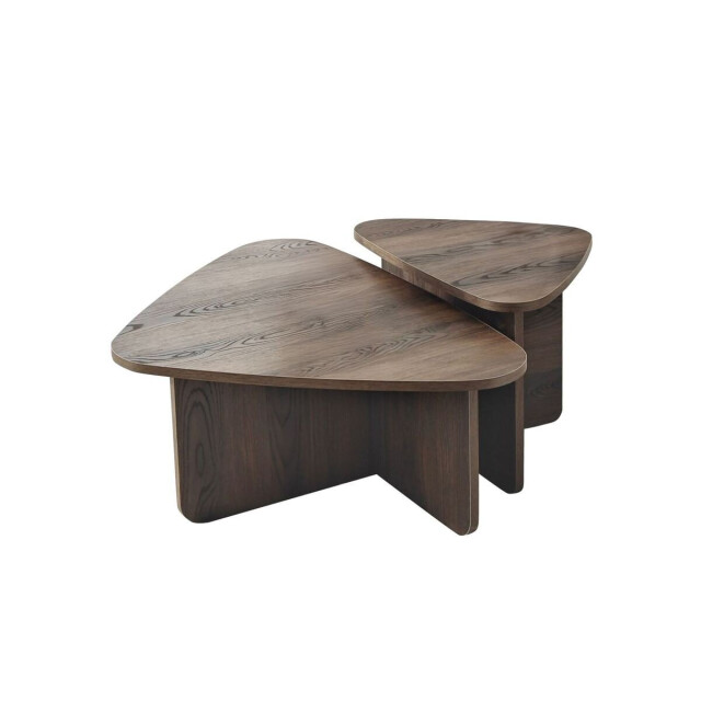 CaliCosy Set van 2 lage tafels in driehoekvorm met afgeronde randen l90/l60 cm ballare 3253390 large