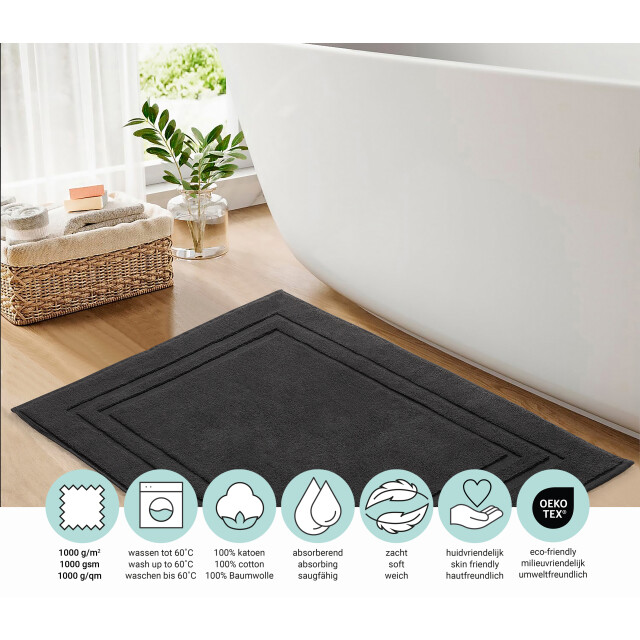 DoubleDry Hotel badmat 50 x 80 cm – 100% katoen – zacht en absorberend – 3286649 large
