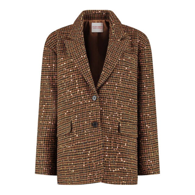 Studio Amaya Midnight blazer geruit pailletten 9715934495048 large