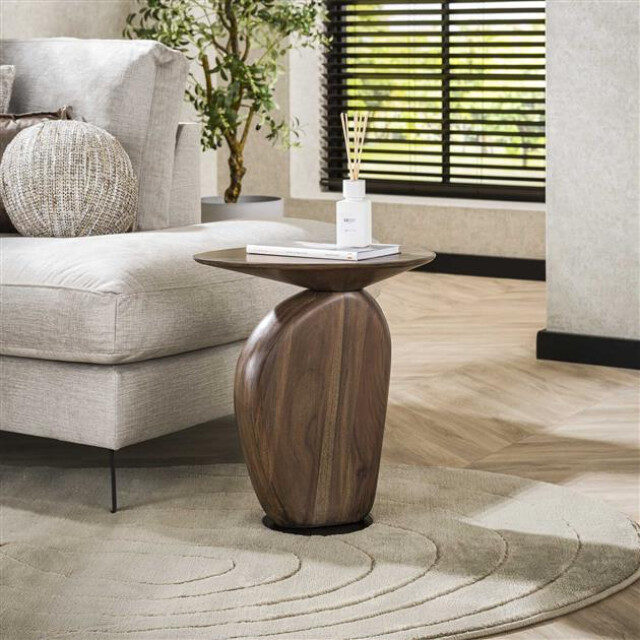Hoyz bijzettafel art solid massief acacia glaze brown 3208036 large