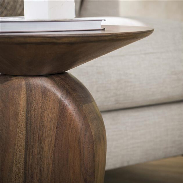 Hoyz bijzettafel art solid massief acacia glaze brown 3208036 large
