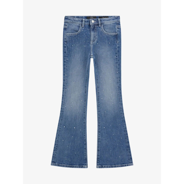 Guess Meisjes spijkerbroek denim flare rhinestones blue iridescent was J5YA08-D5FM0-BIRI large