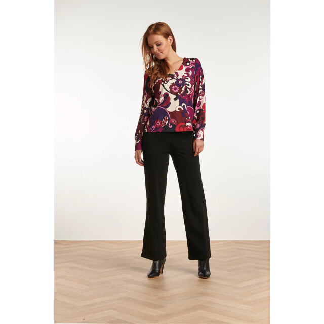 Smashed Lemon 23742-380-998 multi e bloemenprint v-hals top voor dames | 23742-380-998 large