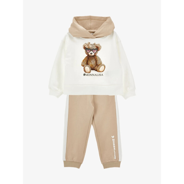 Monnalisa Meisjes joggingpak hoodie panna ecru 19F500-6004-0102 large