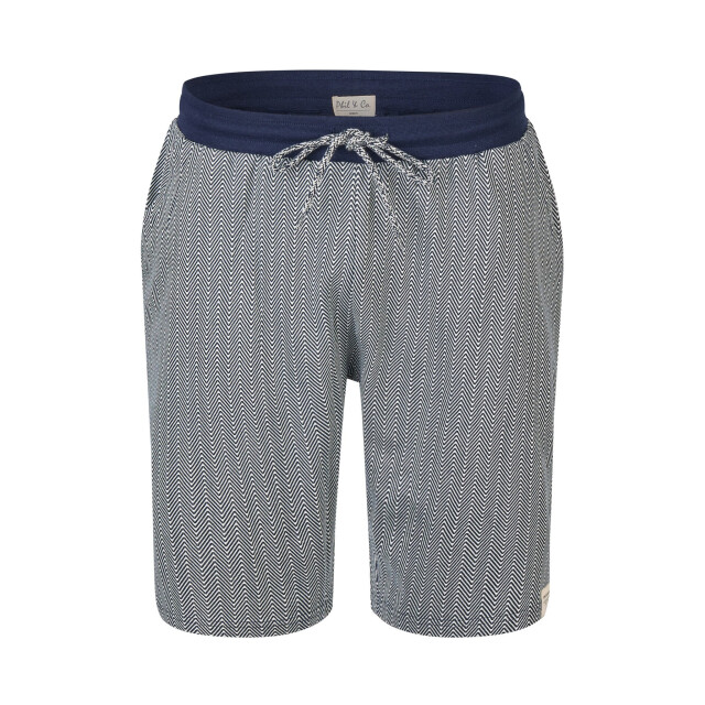 Phil & Co Heren shortama korte pyjama set palm blauw PH-536-02 large
