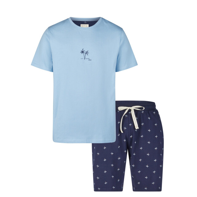 Phil & Co Heren shortama korte pyjama set lichtblauw PH-526-02 large