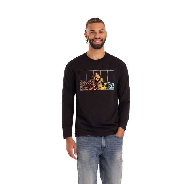 Trespass Heren zeppelin vrijetijd t-shirt met lange mouwen UTTP7152_black large