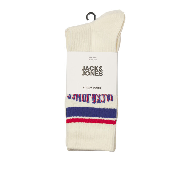 Jack & Jones Jongens sportsokken jacmateo tennissokken 5-pack crèmewit 12283703 large