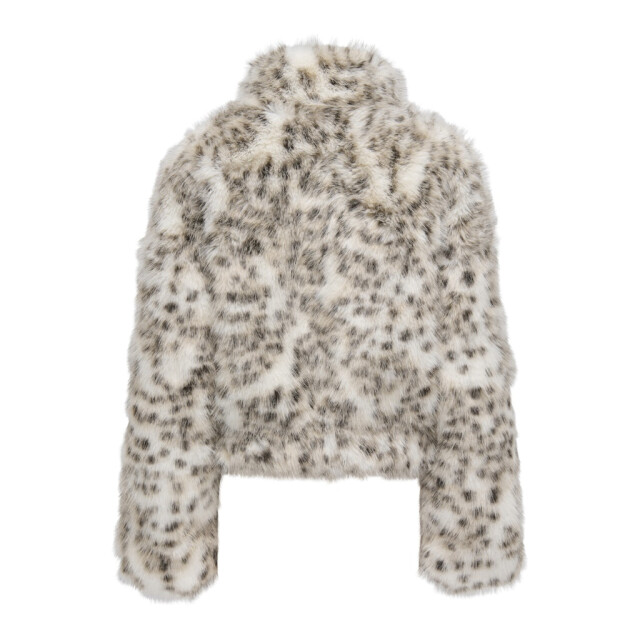 Only Onljanis life faux fur leo jacket cc otw ecru dessin 4512.08.0005 large