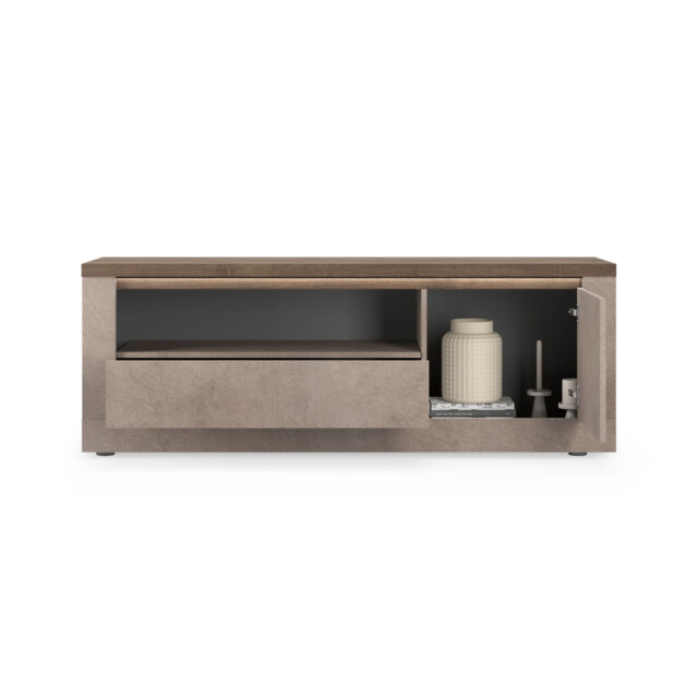 CaliCosy Tv-meubel met 1 deur, 1 lade en 1 nis, brons en kwik effect, l160 cm ischia 3321770 large