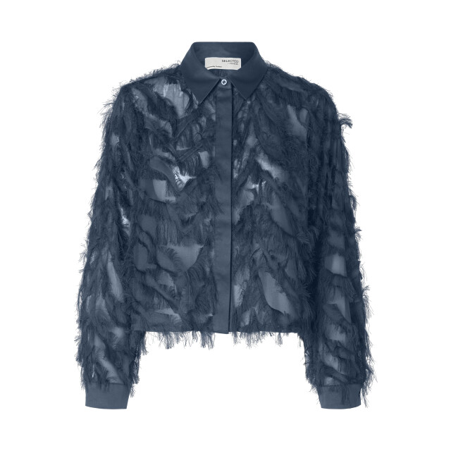 Selected Femme slfmyline ls fluffy cropped shirt b 16095034 key largo 06615.240.0061 large