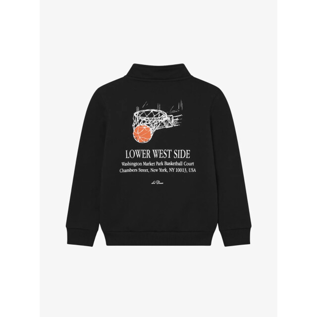 Les Deux Jongens sweater west side half zip zwart 1000640-100 large