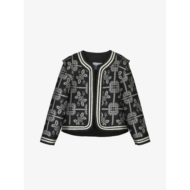 Abel & Lula Meisjes jacket jacquard zwart 5-840-8 large