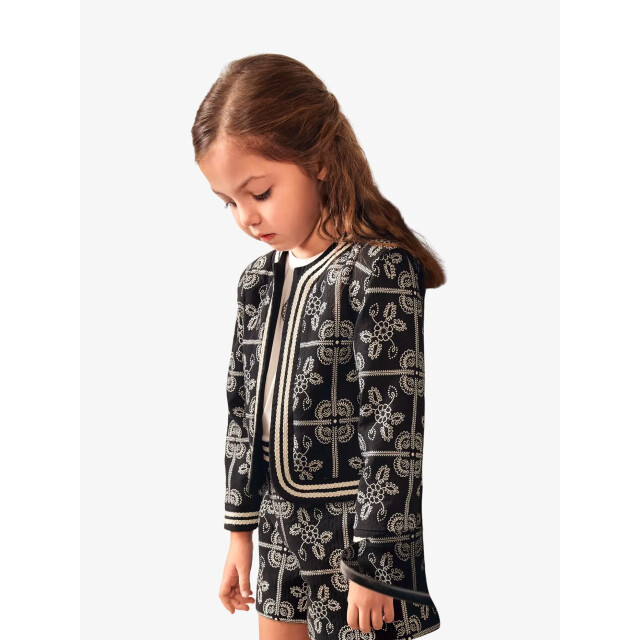 Abel & Lula Meisjes jacket jacquard zwart 5-840-8 large