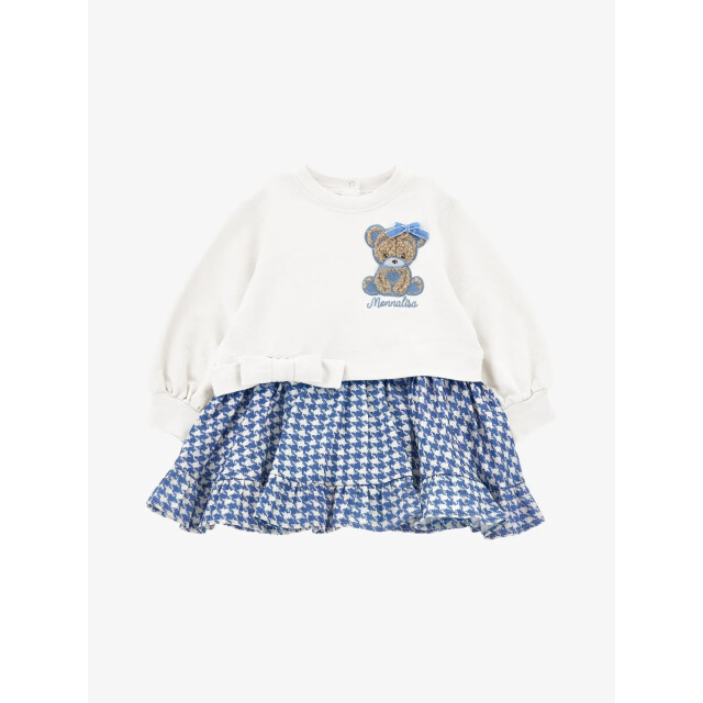 Monnalisa Meisjes baby jurk teddy ruit panna celeste 39F904-6004-0158 large