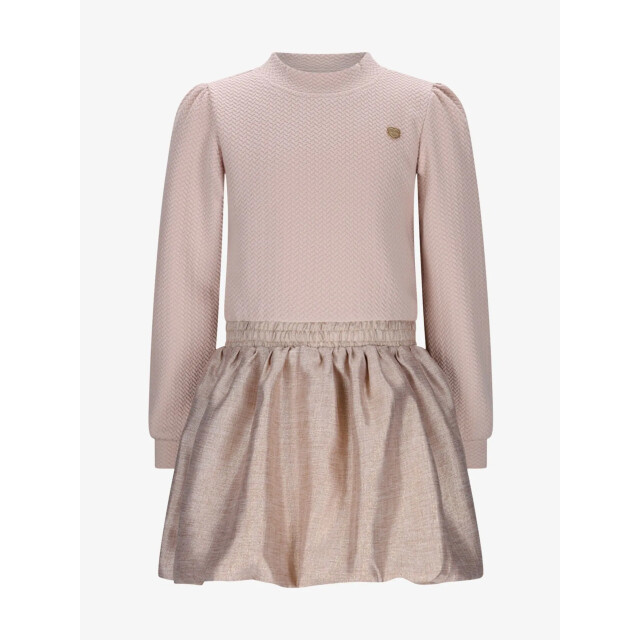 Le Chic Meisjes jurk sabloon knit glitter dress cafe au lait C508-7805-432 large
