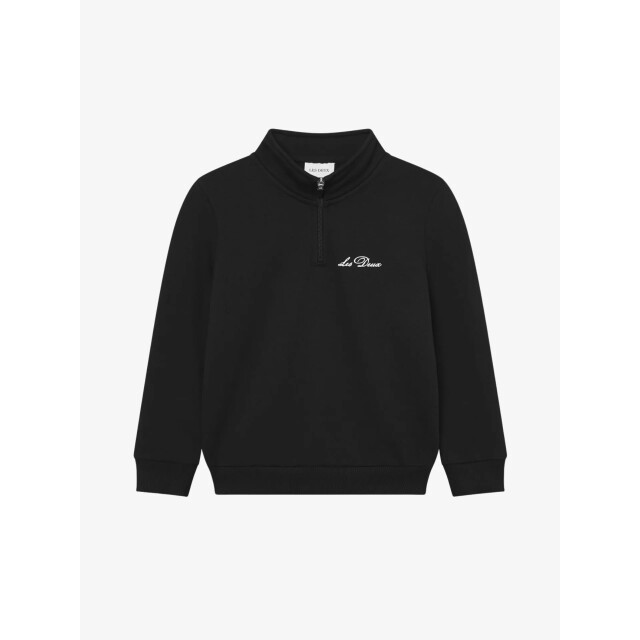 Les Deux Jongens sweater west side half zip zwart 1000640-100 large