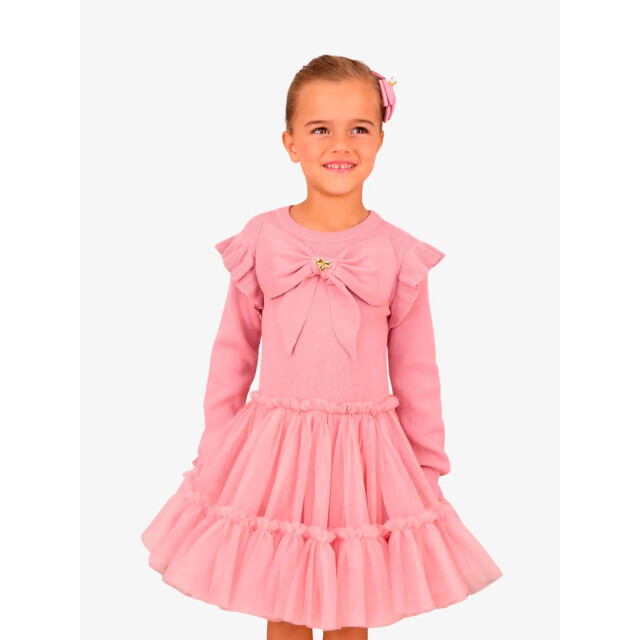 Angels Face Meisjes jurk bliss knitted tulle BLISS-KNITTED-AND-TULLE-DRESS-TEA-ROSE large