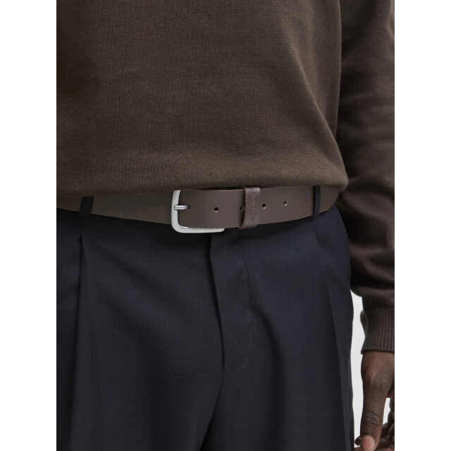 Jack & Jones Heren riem jacpimp leer 12280143-Brown Stone large