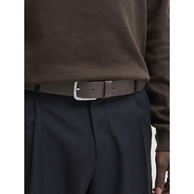 Jack & Jones Heren riem jacpimp leer 12280143-Brown Stone large