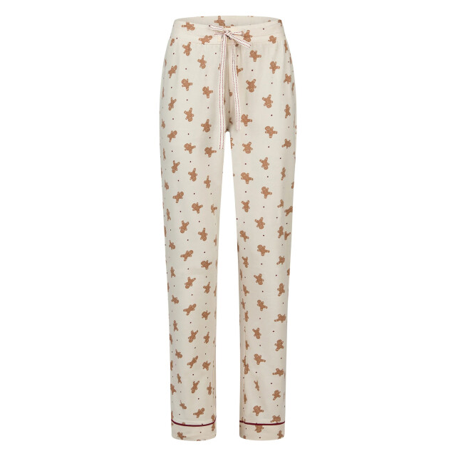 Happy Shorts Dames kerst pyjama set shirt + broek giftbox rood/off-white gingerbread HS-1272 large