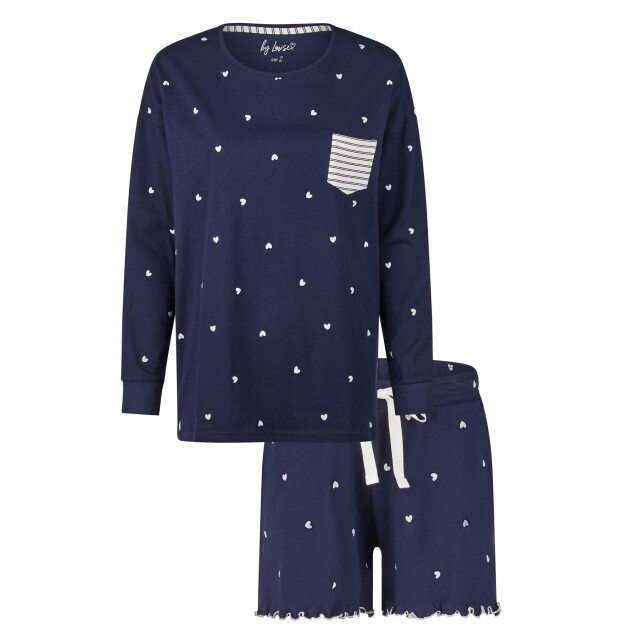 By Louise Dames pyjama lounge set donker hartjes BL-596-02 large