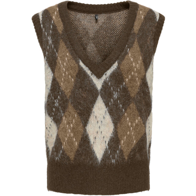 Only Onlnoeme life sl jq vest v-neck knt chestnut/cocoa 15353229-262255002 large
